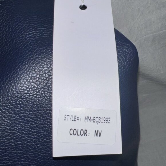 MARILYN MONROE NAVY HOBO BAG FAUX LEATHER GOLD TONE MM LOGO NEW - Picture 3 of 3